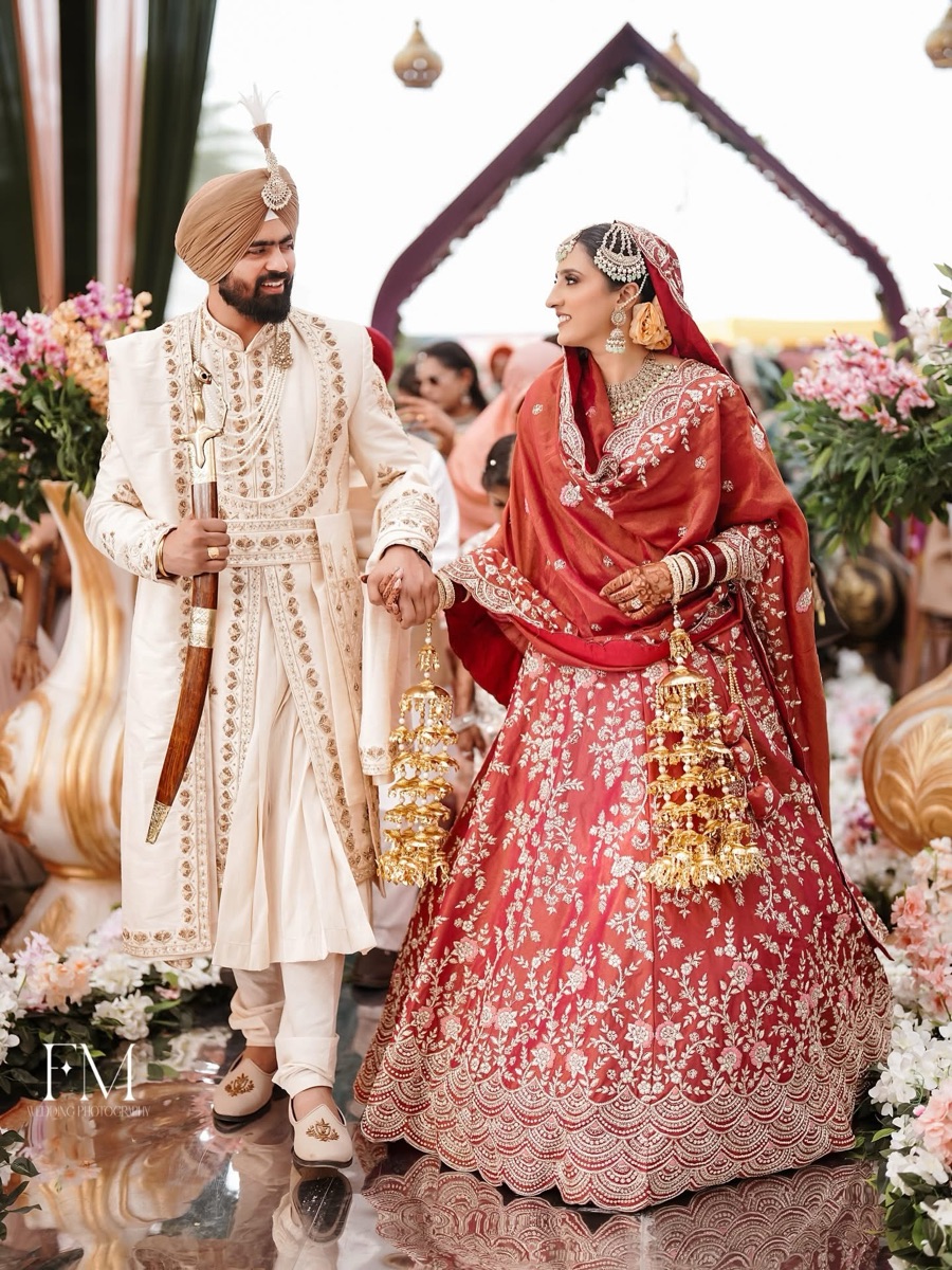 Sikh wedding couple portrait